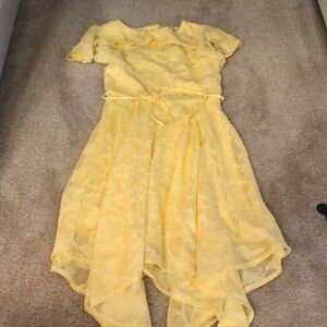 Yellow chiffon dress